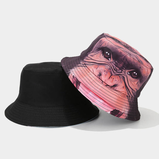 WOMEN SUN VISOR PRINTED DOUBLE-SIDED BUCKET HAT_CWAH1634