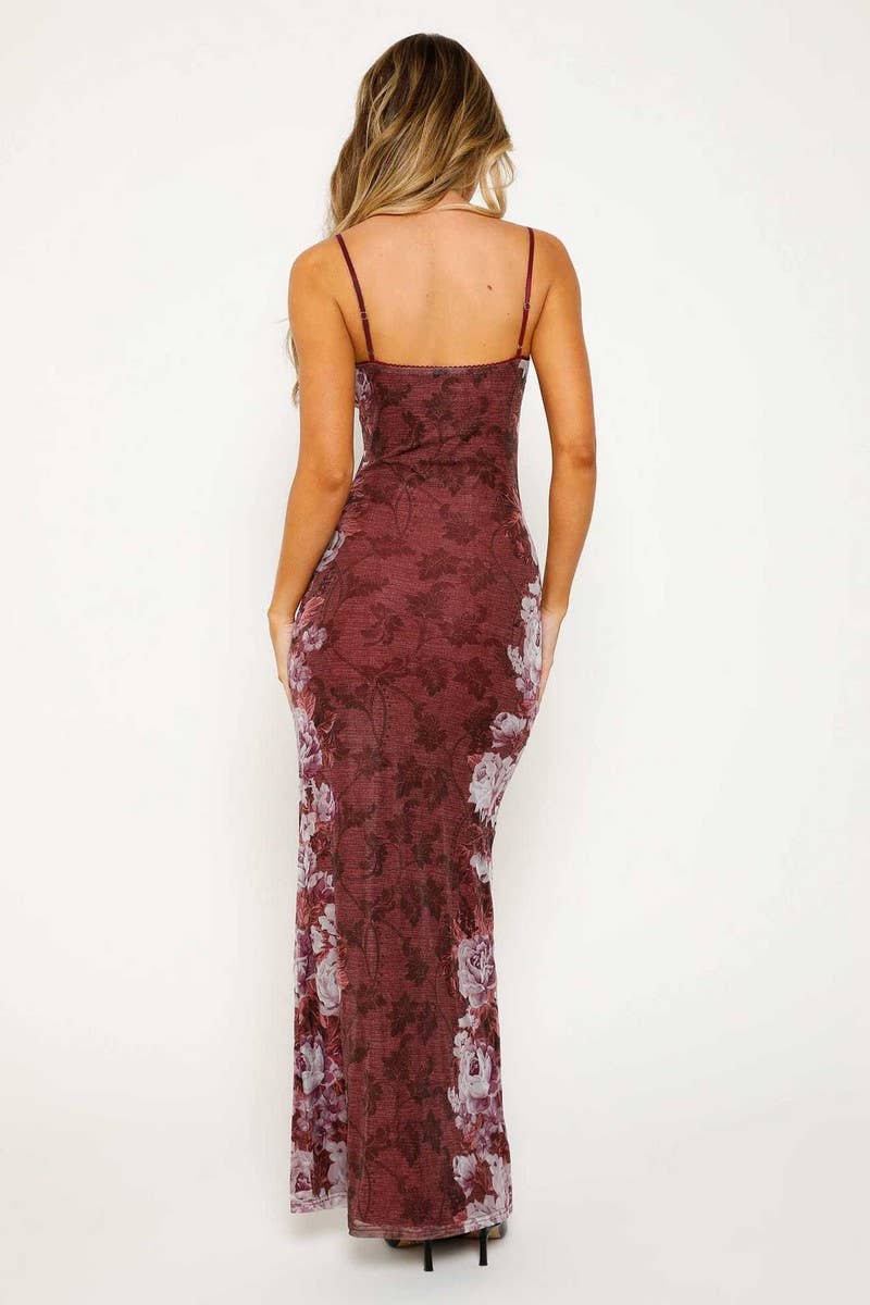 CWDMD3013_SLIM FIT PRINTED MAXI DRESS