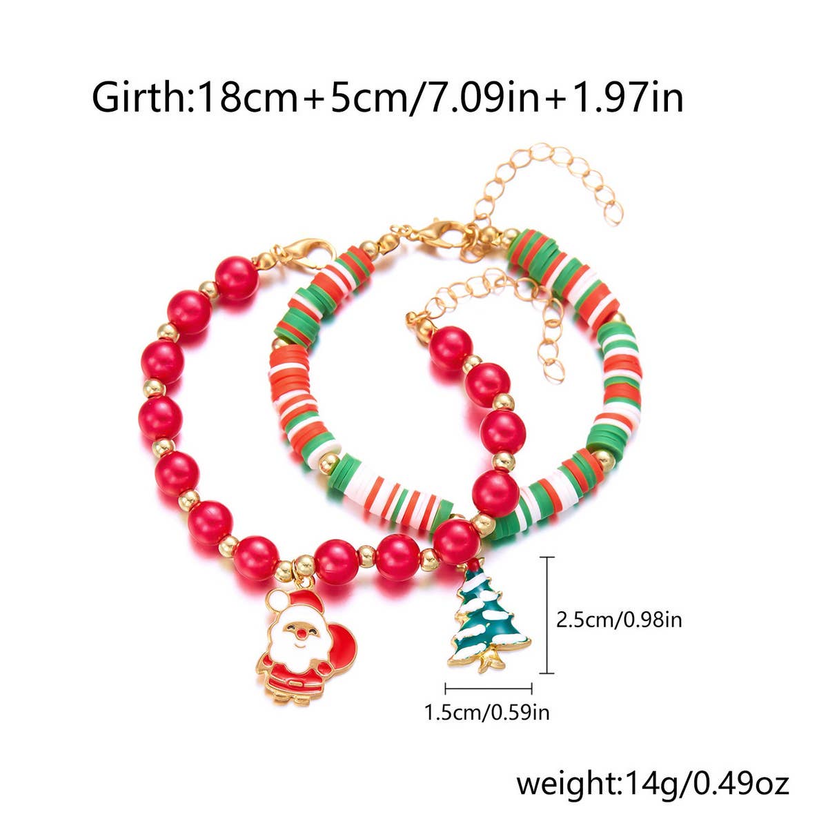 VERSATILE GREEN CHRISTMAS BEADED BRACELET