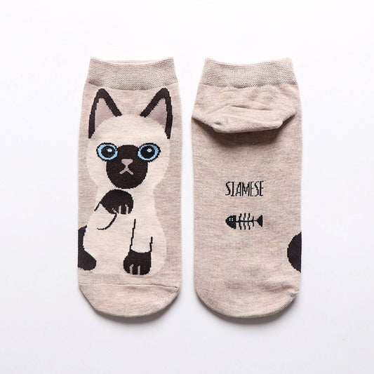 CUTE CAT PATTERN ANKLE SOCKS