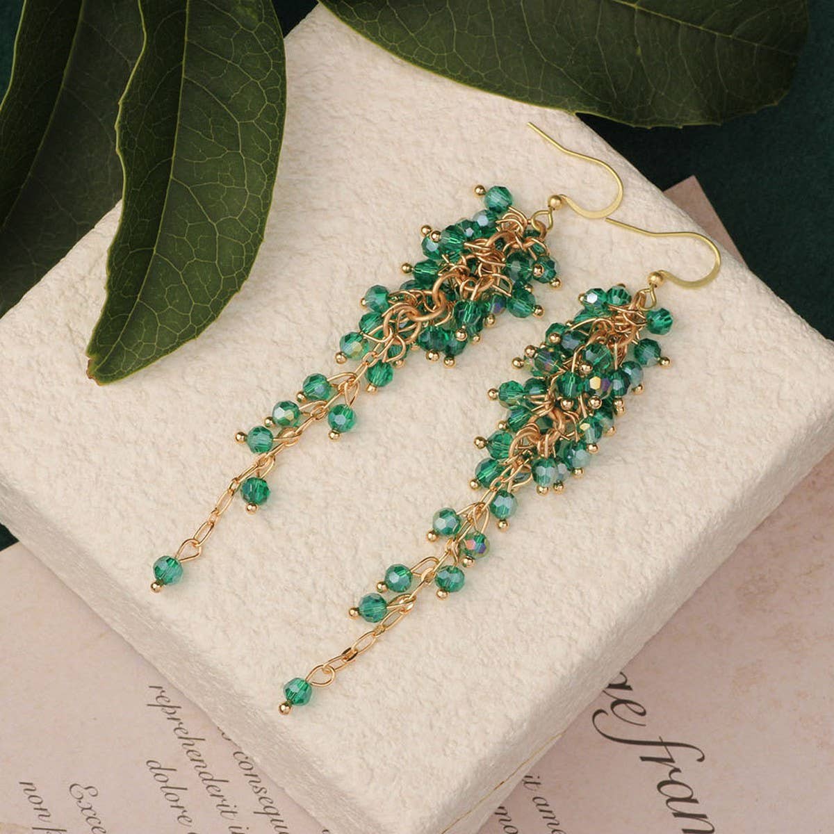 HIGH-GRADE NATURAL STONE WOVEN COLORFUL EARRINGS