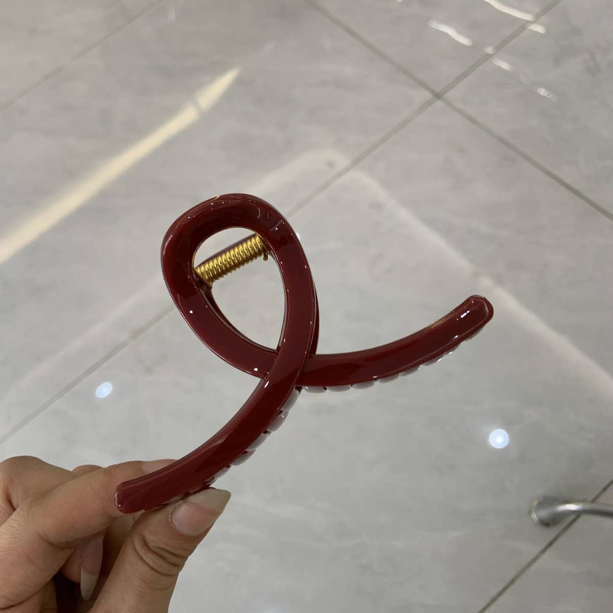 CWAHA4448_NEW RED ELEGANT AND HIGH-END HAIRPIN