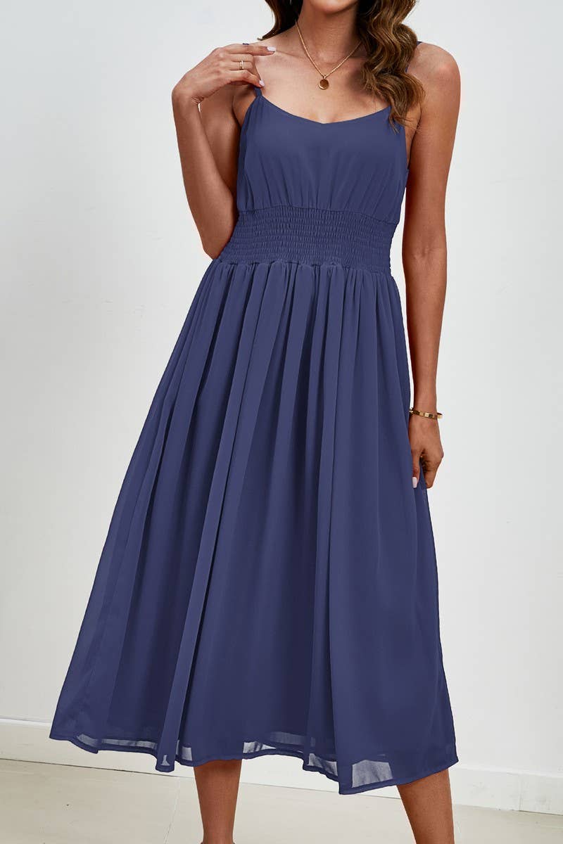 CWDMD4892_V-NECK STRAPPY CHIFFON WEDDING GUEST DRESS