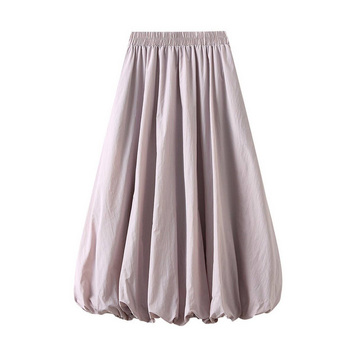 High-Waist Slim Fit Balloon Midi Skirt