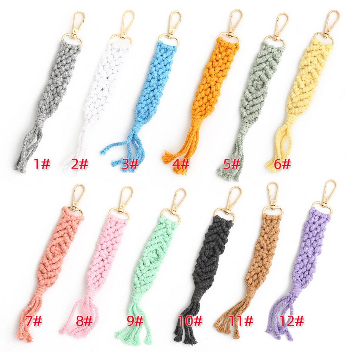 Boho Cotton Tassel Keychain Handmade Woven Charm_CWAB5081