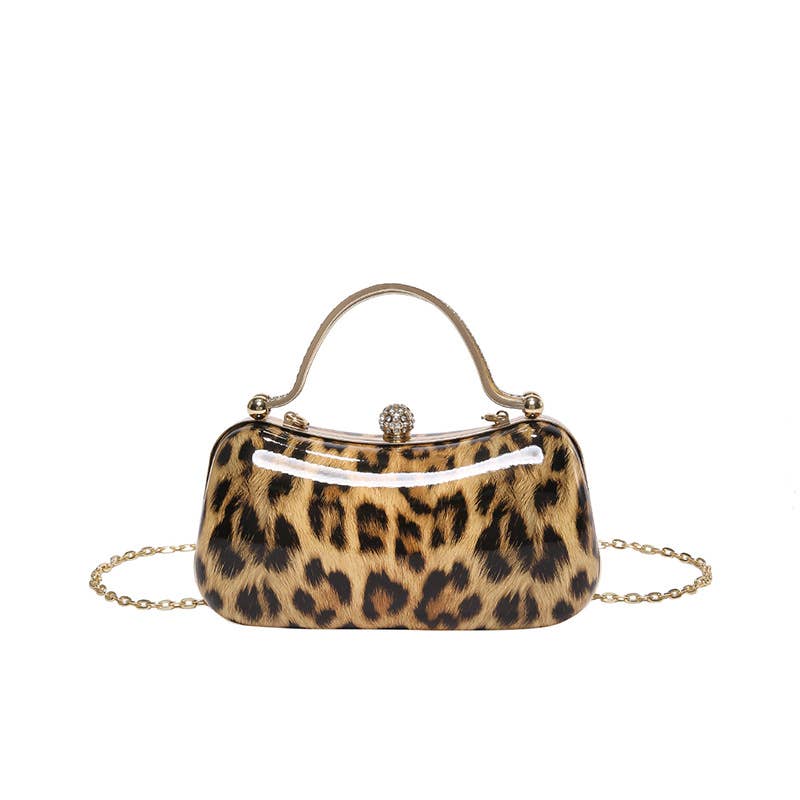 Leopard print fashionable single-shoulder bag