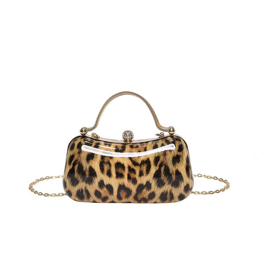 Leopard print fashionable single-shoulder bag