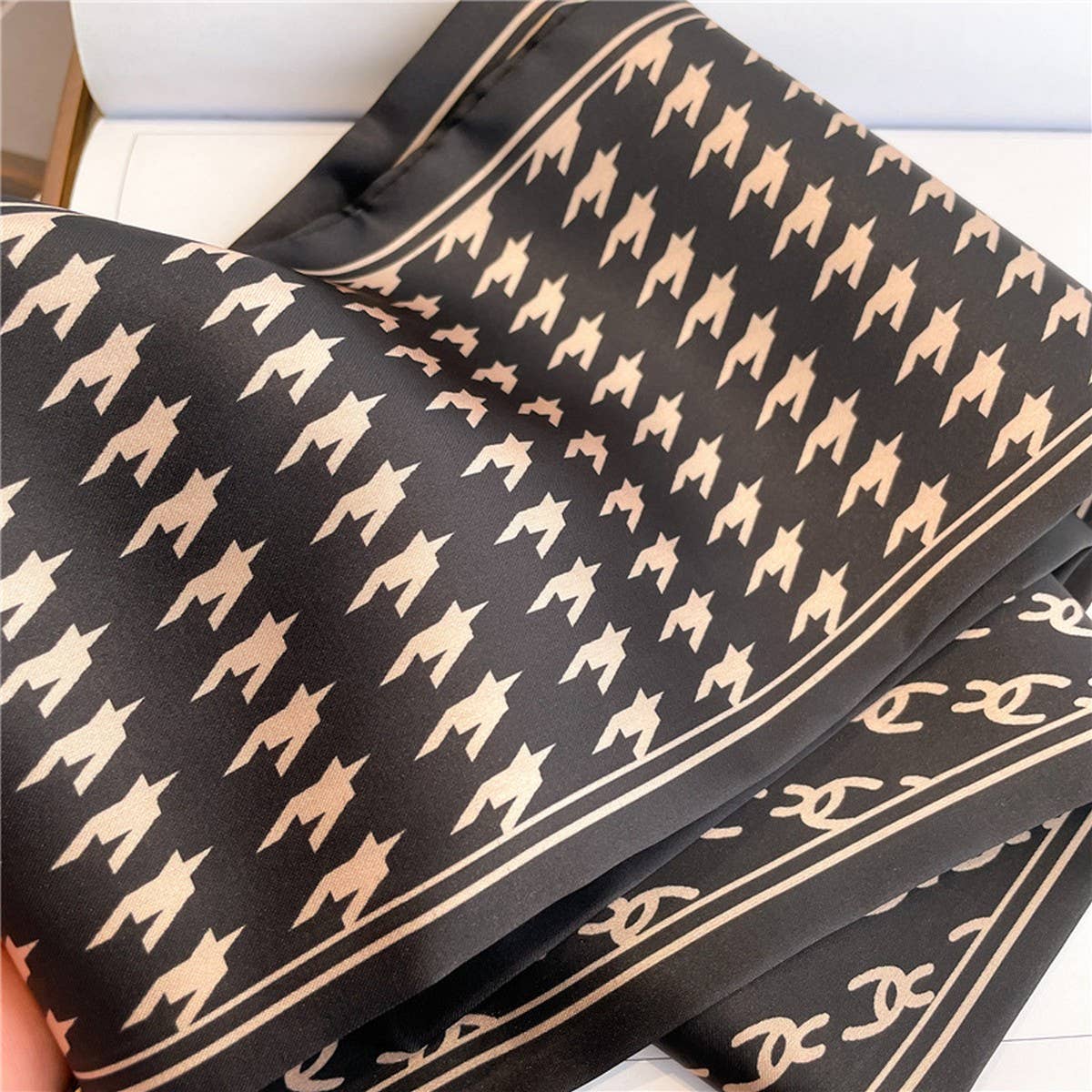 Skinny Silk Scarf for Hair, Neck or Bag Wrap_CWASC1512🎗️