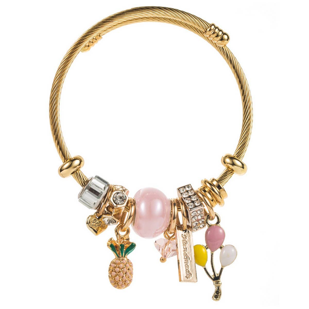 Gold Stainless Steel Bracelet with PineappleBalloon