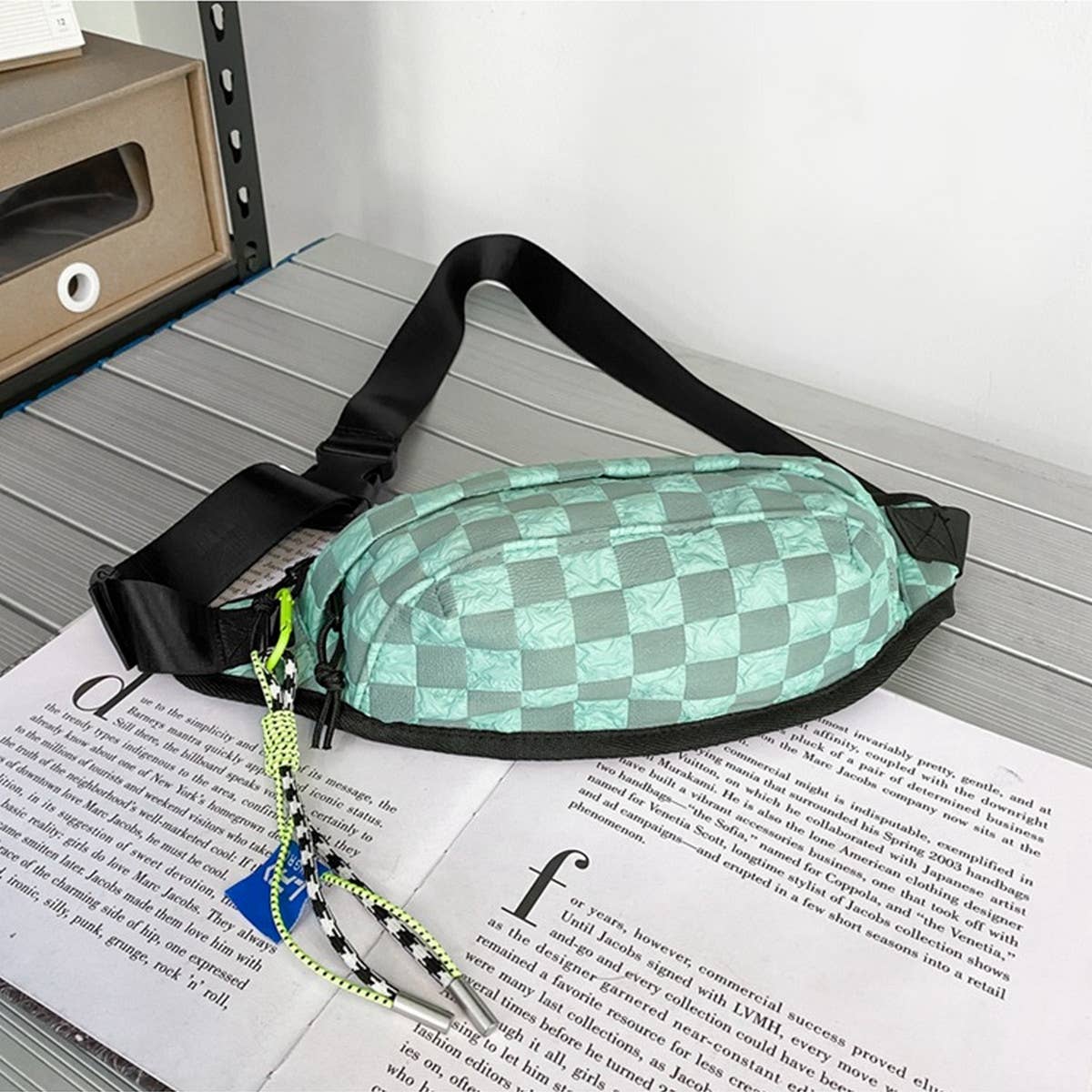 SIMPLE PLAID WAIST BAG SHOULDER BAG_CWAB1604