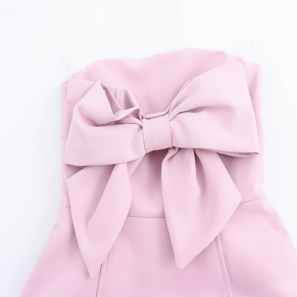 Bowknot Strapless Mini Dress - French Casual Chic_CWDMD5804