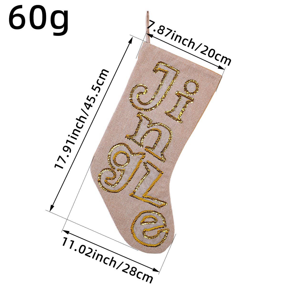 SEQUINED LETTER CHRISTMAS STOCKING CANDY BAG