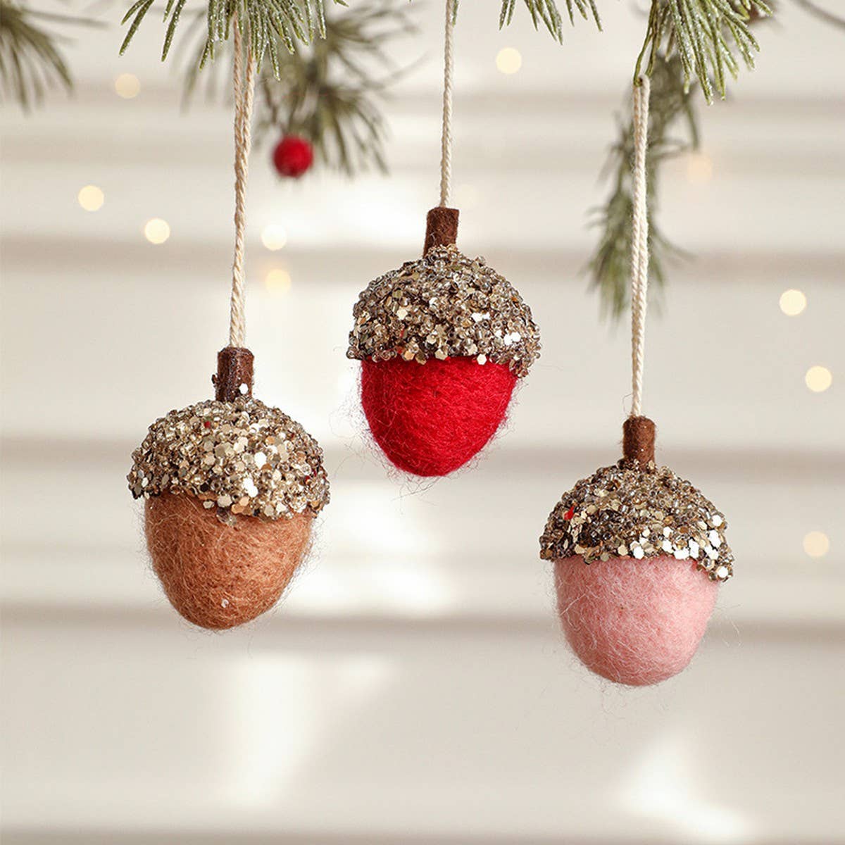 Felt Pinecone Acorn Christmas Tree Ornament