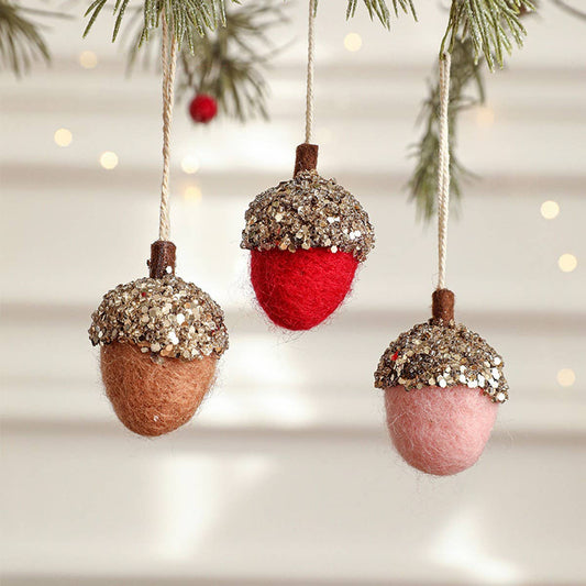 Felt Pinecone Acorn Christmas Tree Ornament