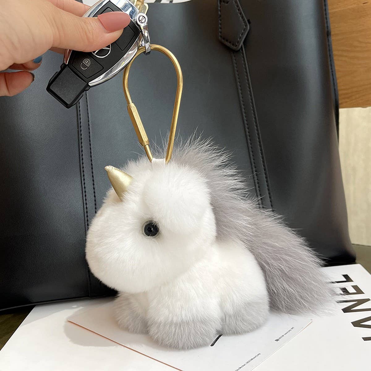 NEW CUTE PLUSH PONY BAG PENDANT CAR KEYCHAIN