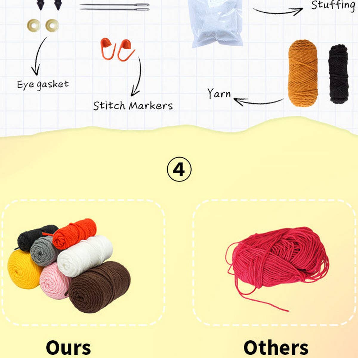 HANDMADE DIY KNITTED POTATO DOLL MATERIAL KIT