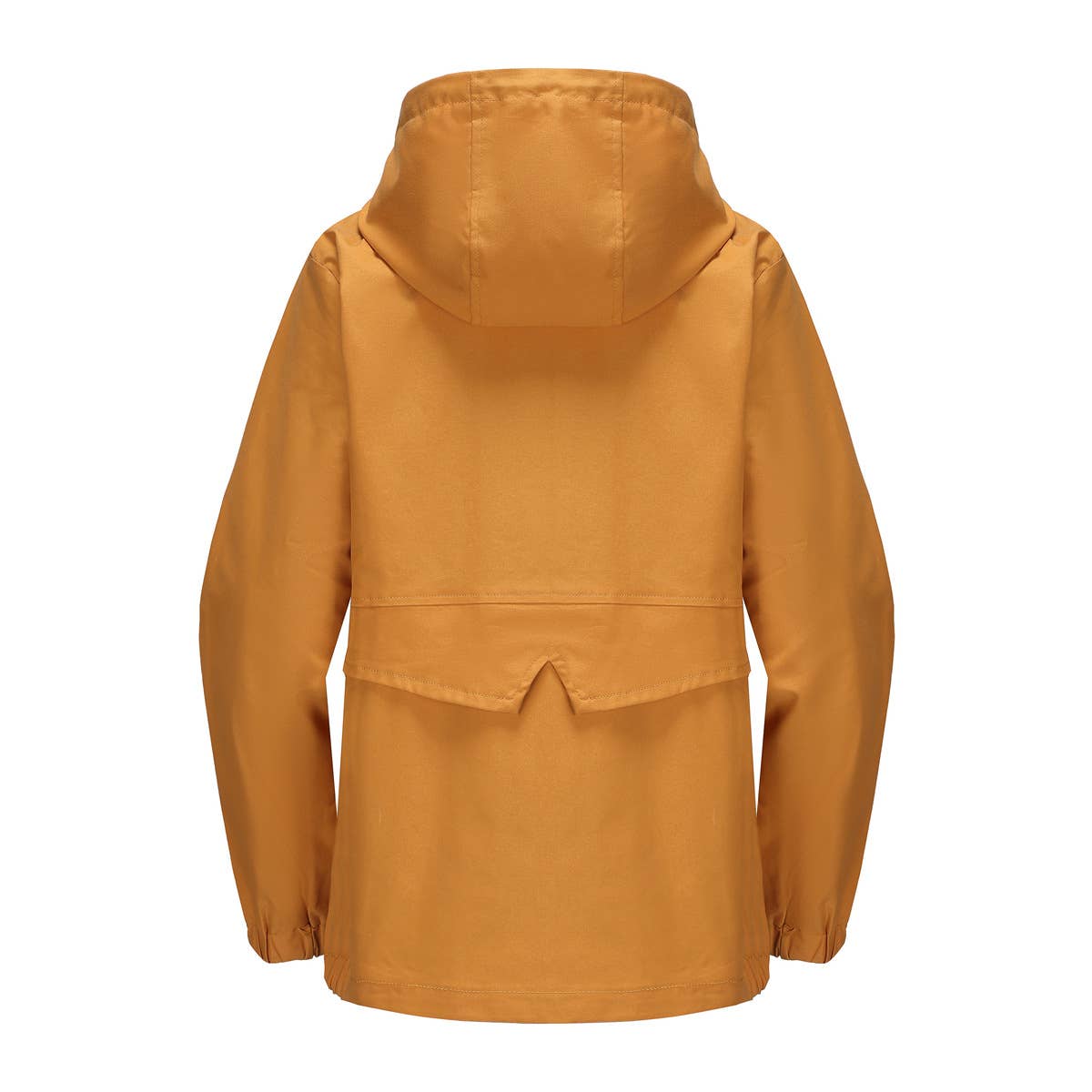 HOODED SOLID COLOR LONG SLEEVE TRENCH COAT