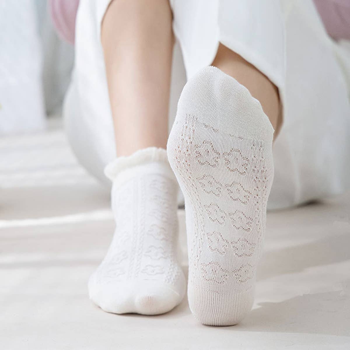 MESH BOAT SOCKS SIMPLE SOLID COLOR GLAS FIBER SOCKS