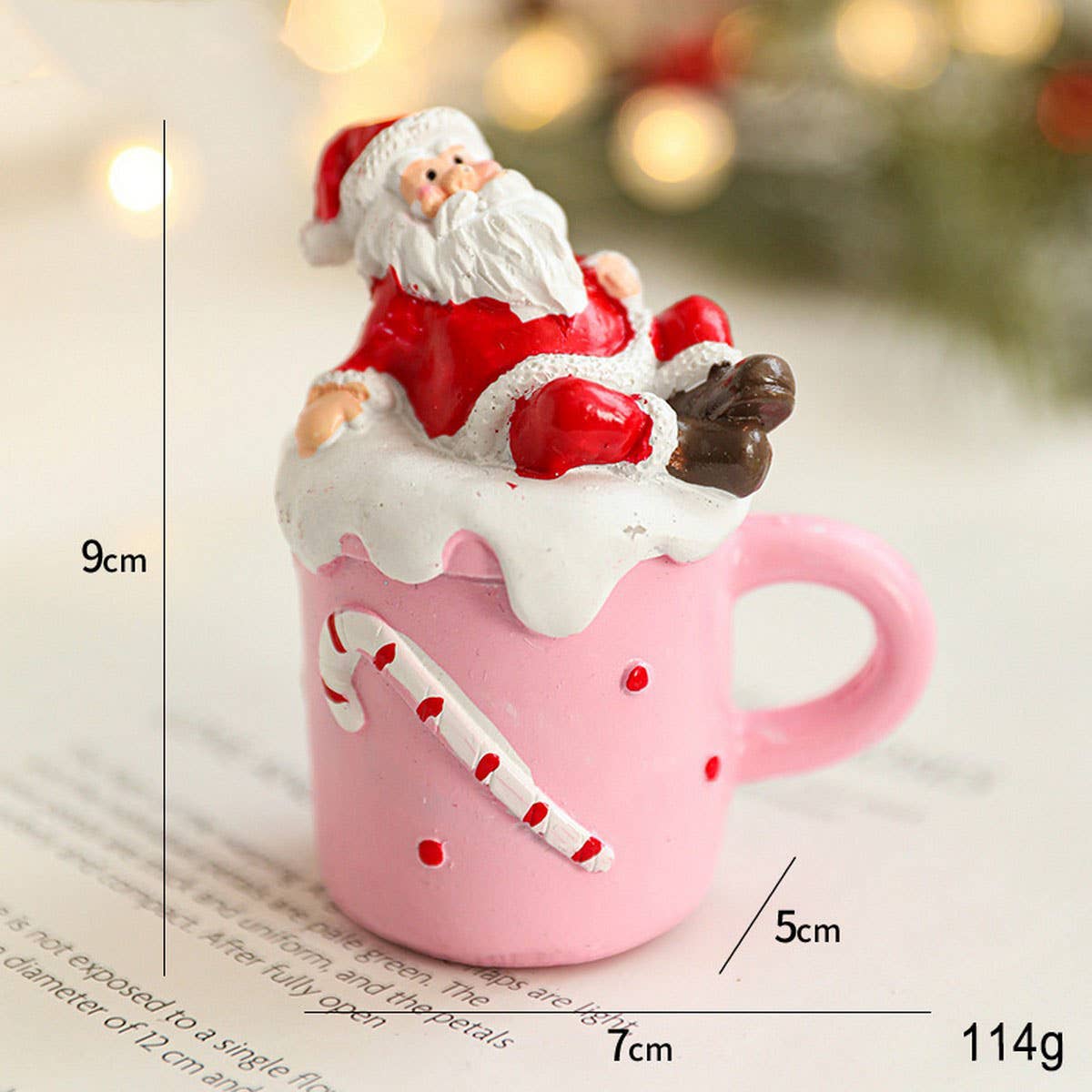Cartoon Resin Santa Mug Christmas Table Decor_CWMM9755