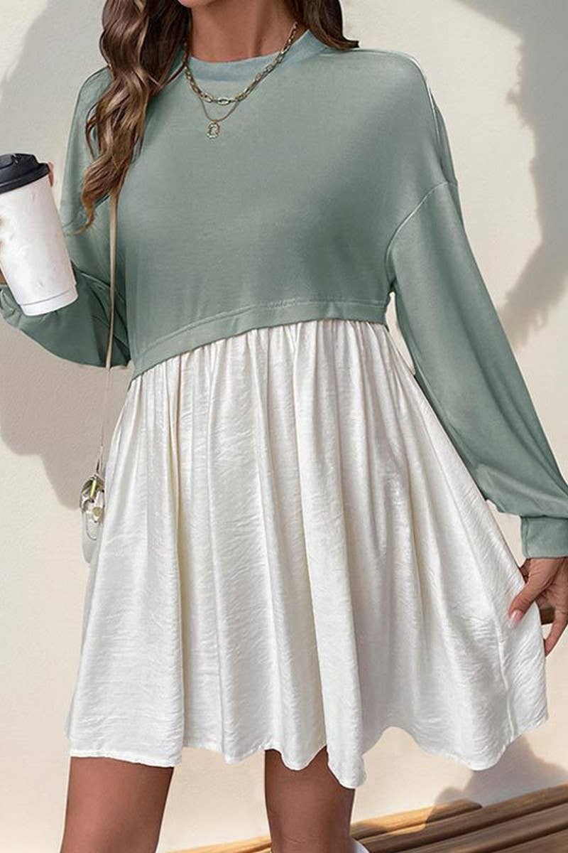 CWDSD7320_CASUAL ROUND NECK CONTRAST COLOR STITCHING SHORT S