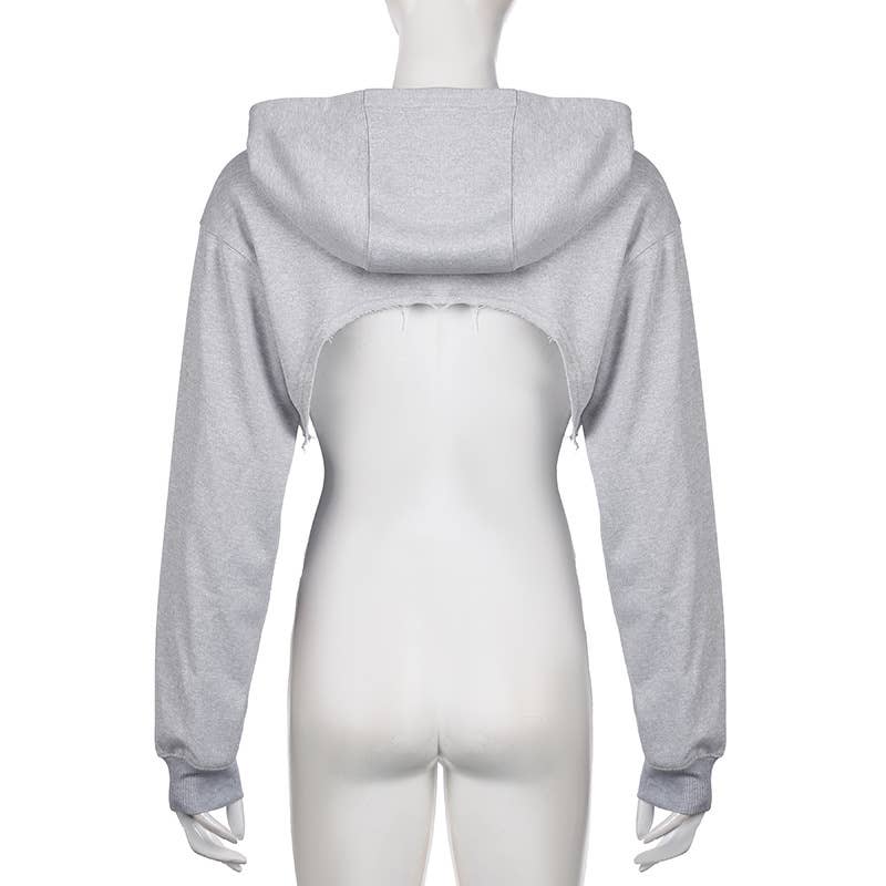 INDIVIDUAL PRINT LOOSE HOODED SHORT HOODIE