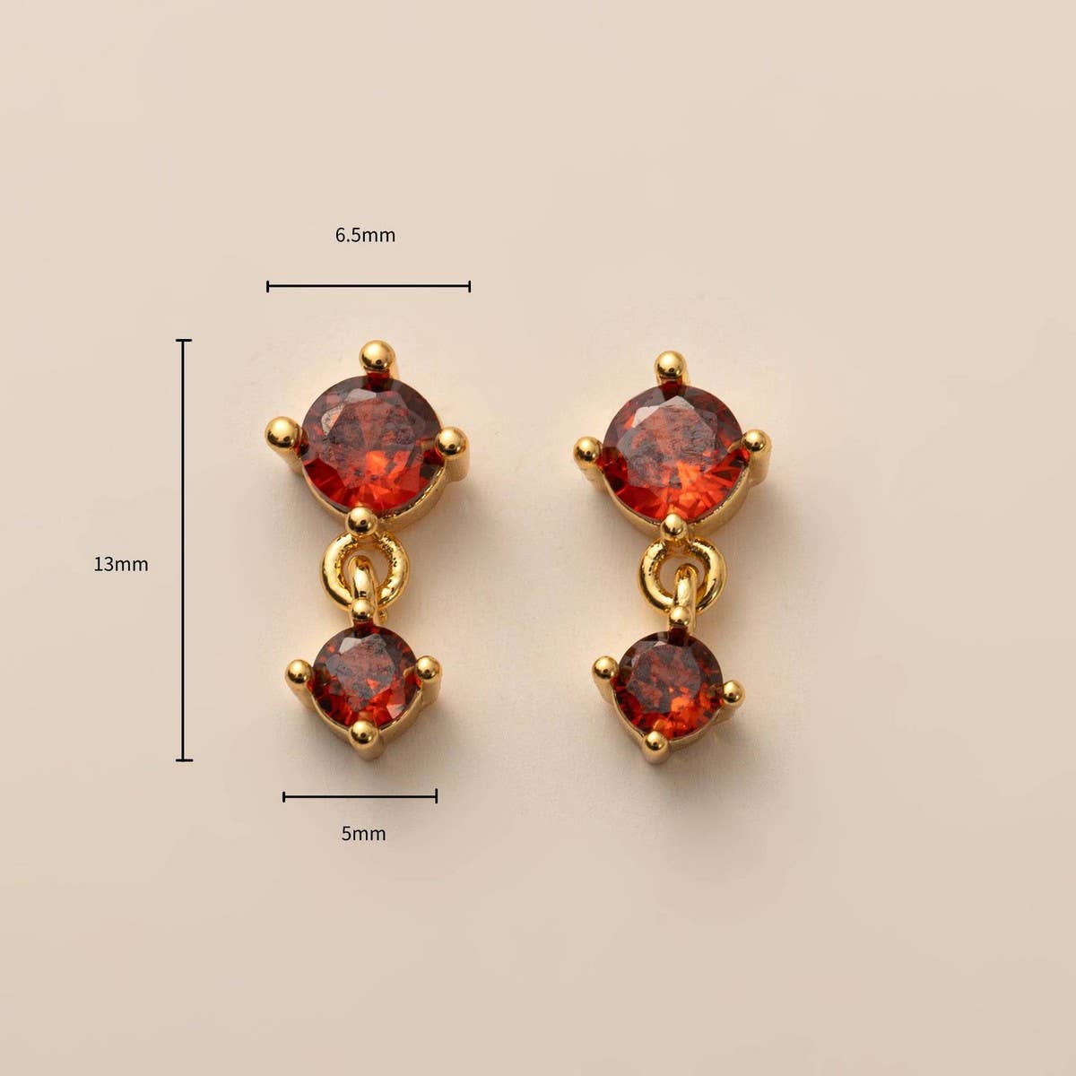 Birthstone Stud Earrings Zodiac Colorfast Material_CWAJE5104