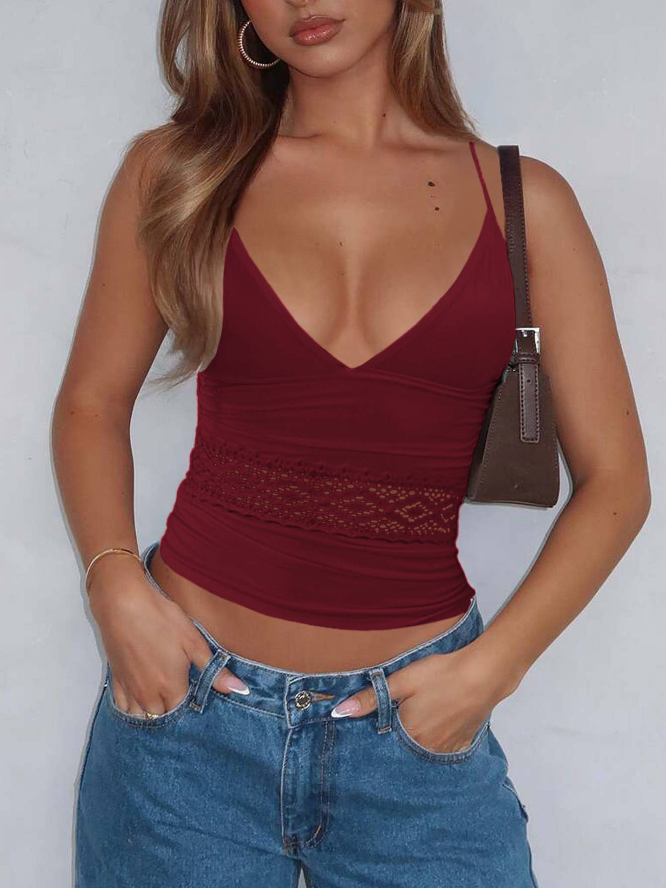 Sexy Spice Y2K style lace halter halter top