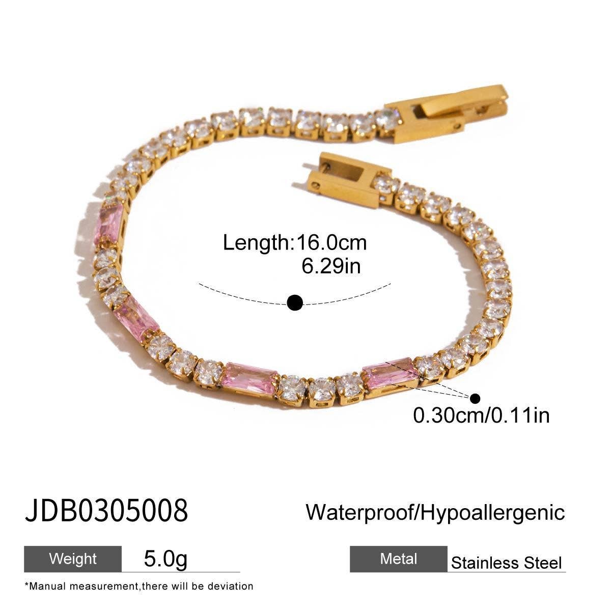 18K Gold Star Bracelet, Stainless Steel Shine_CWAJE4666