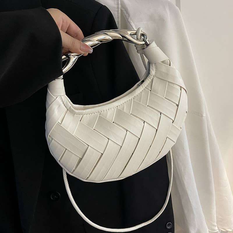 Fashionable niche woven hand-held crossbody bag