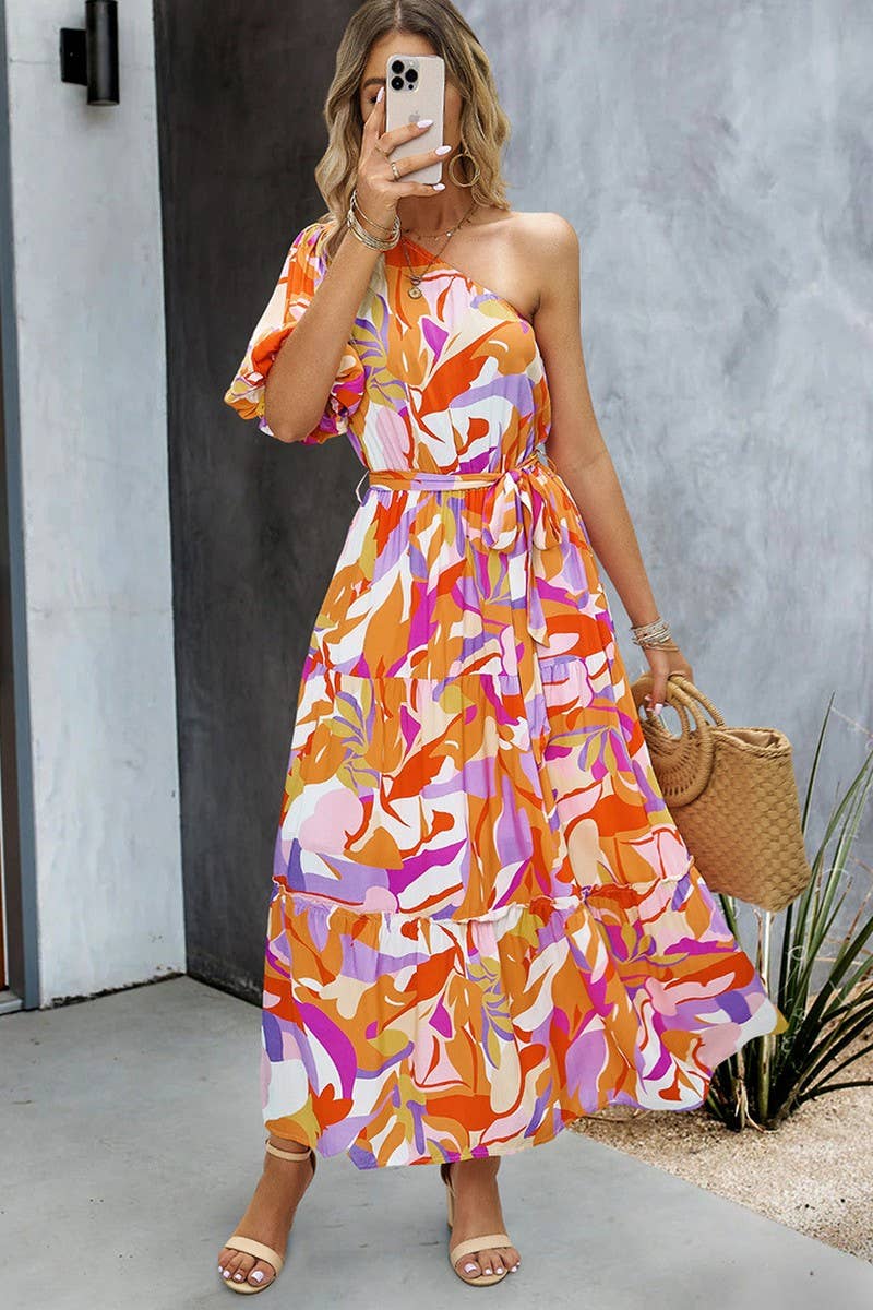 CWDMD4609_SUMMER ELEGANT ONE-SHOULDER MAXI DRESS