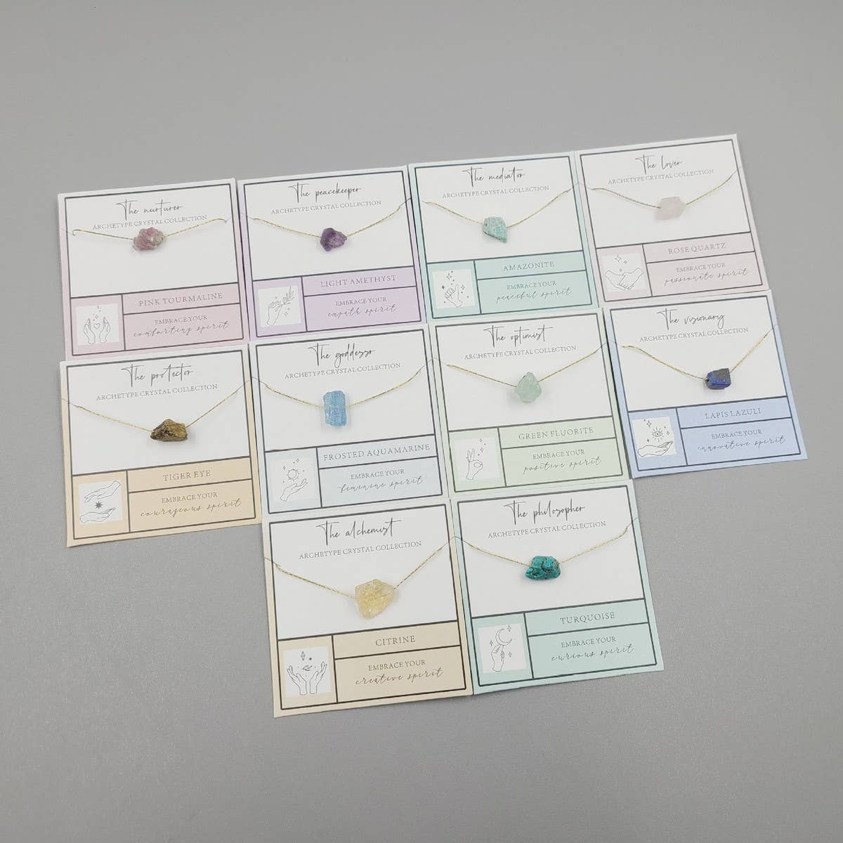 NATURAL STONE PENDANT NECKLACE WITH CARD