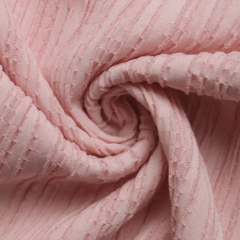 Texture deep V-neck,cinched waist and slit dress