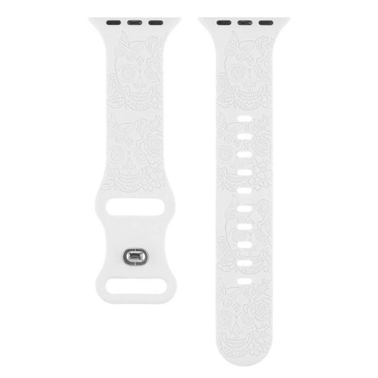 ENGRAVED CHECKERED SILICONE APPLE WATCH9-1 STRAP