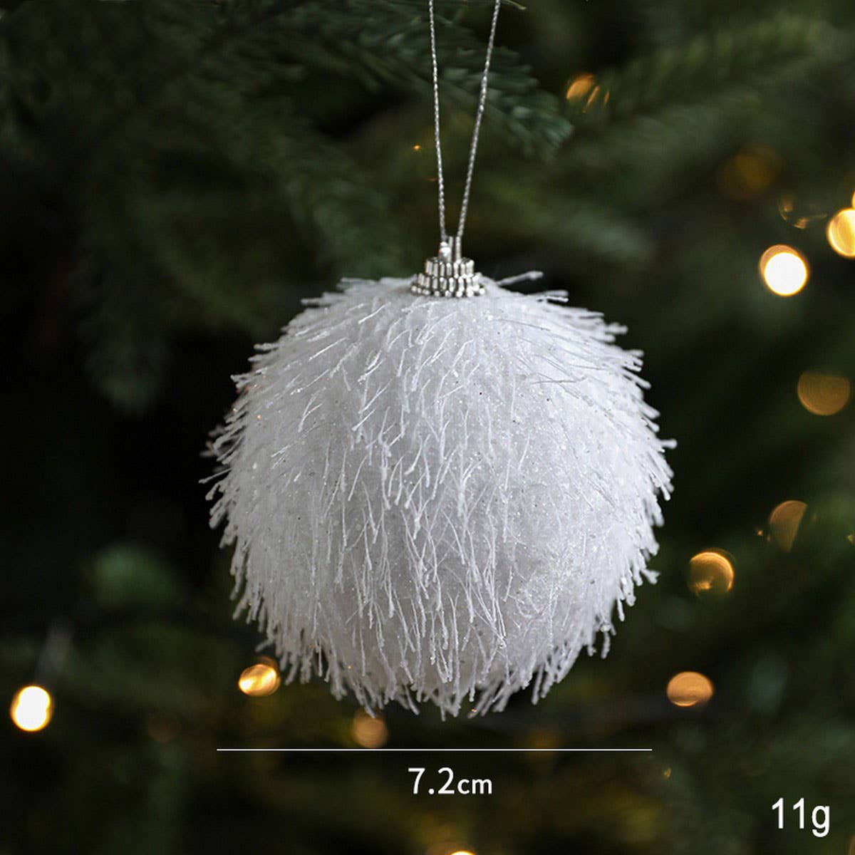 White Petal Foam Xmas Ball Tree Hanging Decor