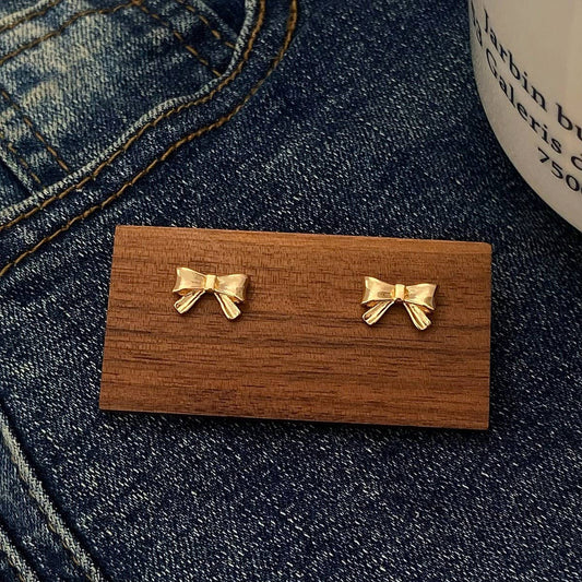 EXQUISITE AND FASHIONABLE METAL BOW EARRINGS_CWAJE2994