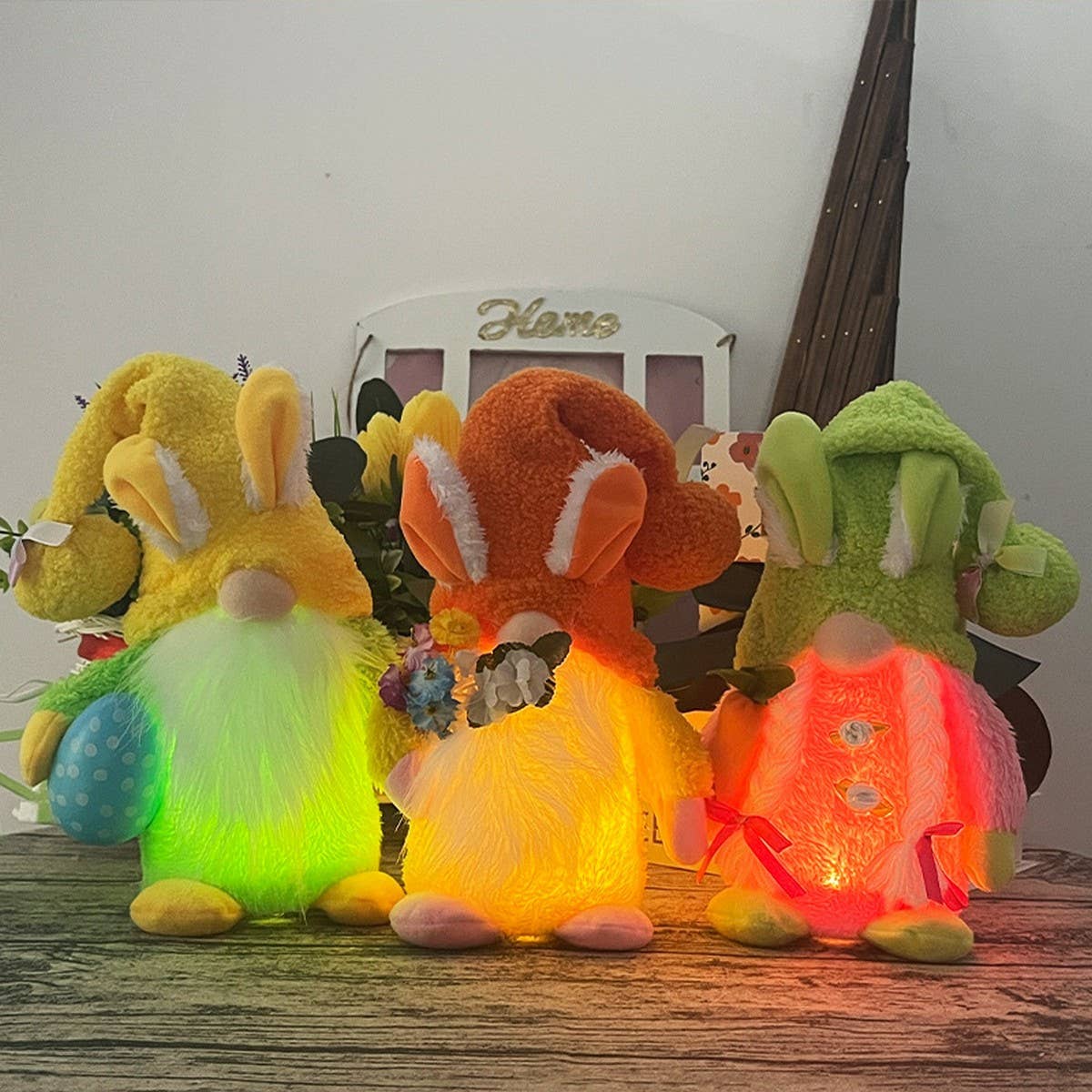 EASTER BALL HAT WITH LIGHT RUDOLPH DOLL ORNAMENT