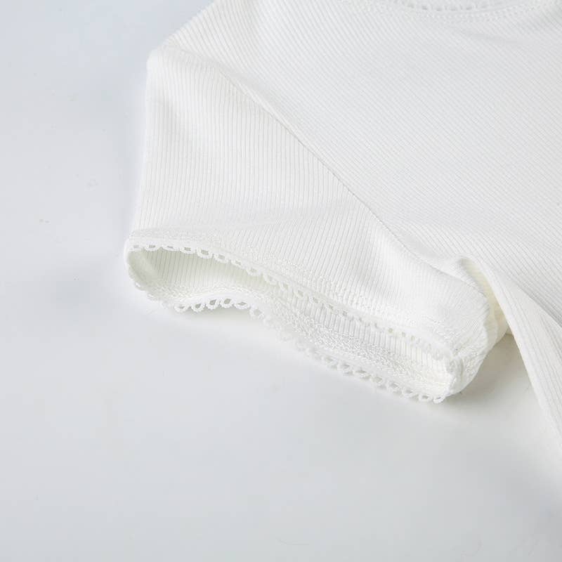 Simple basic solid color short-sleeved T-shirt