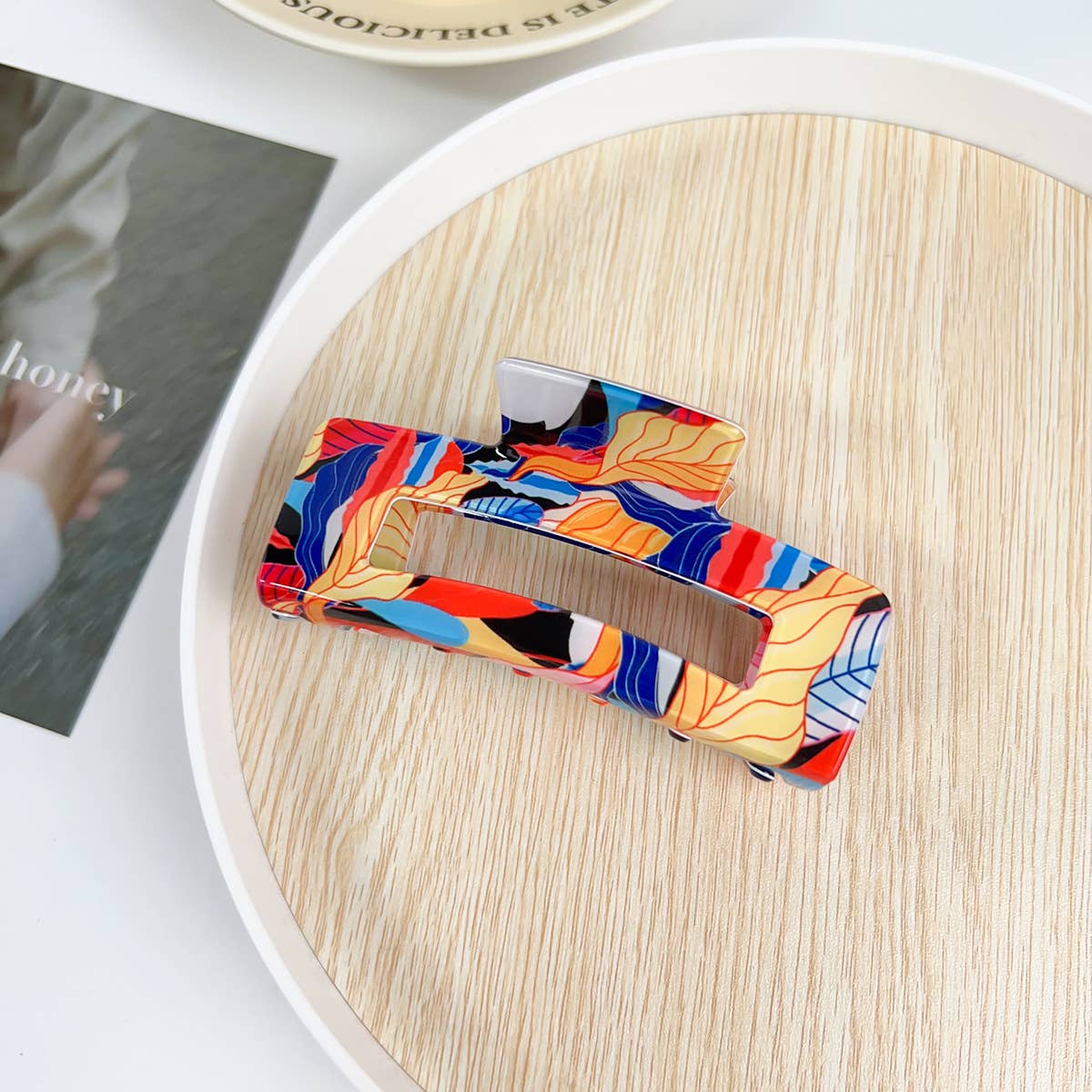 Tropical hollowed-out clipper floral hair clip