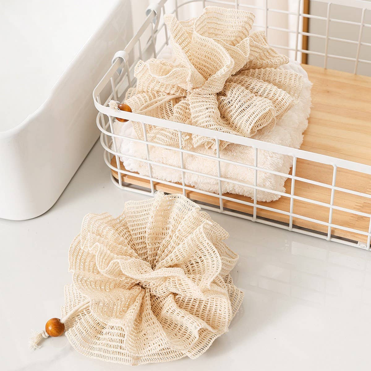 SOFT COTTON BATH BUBBLE BATH BALL BATH POUF_CWMM3375