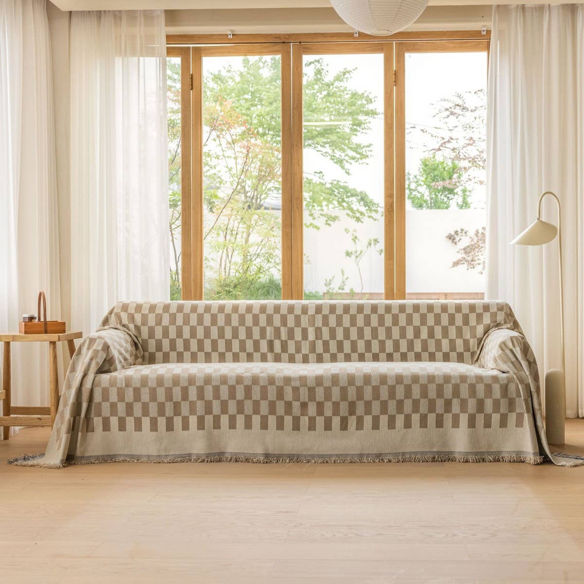 MODERN GEOMETRIC DESIGN DOUBLE SIDED SOFA THROW