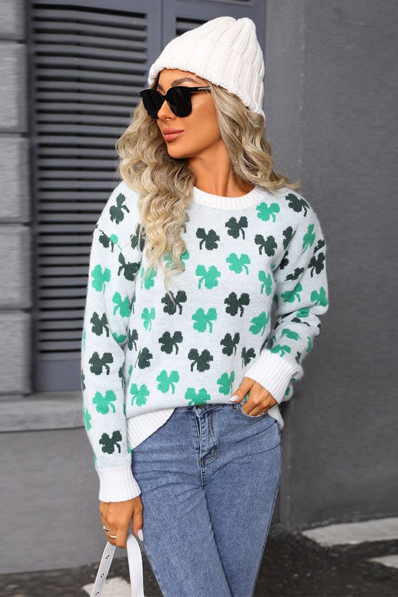 CWOSWL07586_JACQUARD ROUND NECK LOOSE CASUAL KNIT TOP