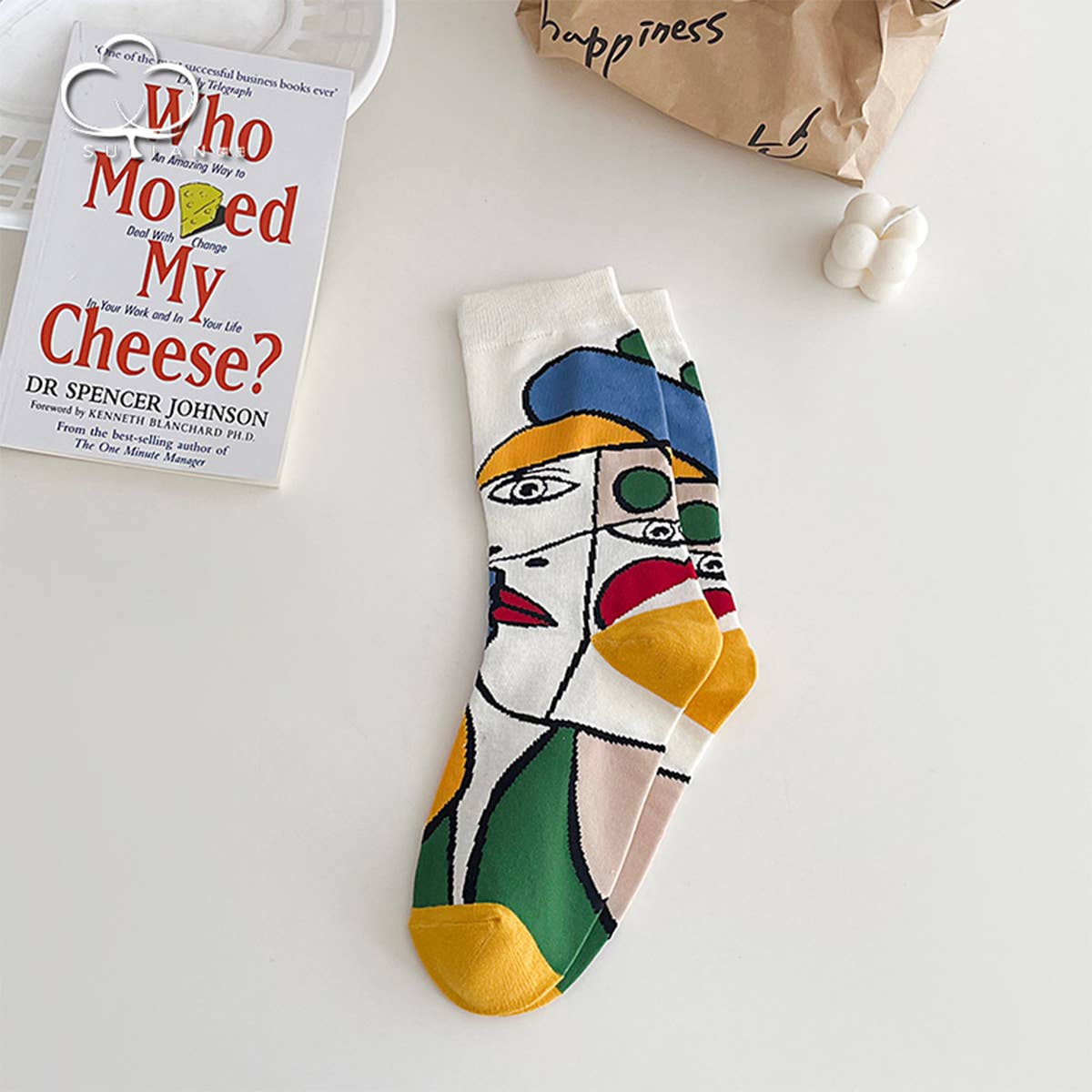 FASHIONABLE PRINTED MID-CALF COTTON SOCKS