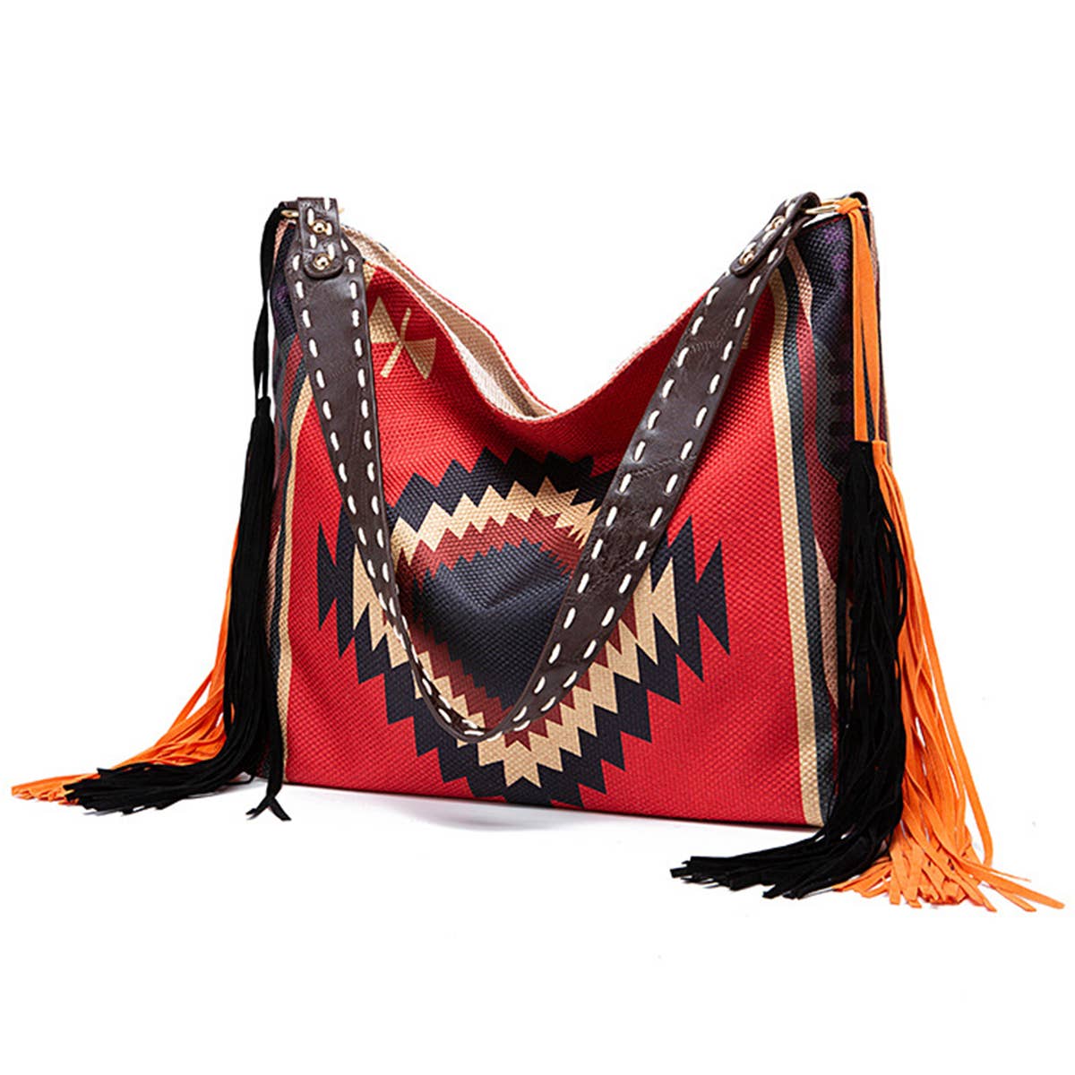 WOMEN CANVAS ETHNIC TRAVEL TASSEL BAGS_CWAB0560