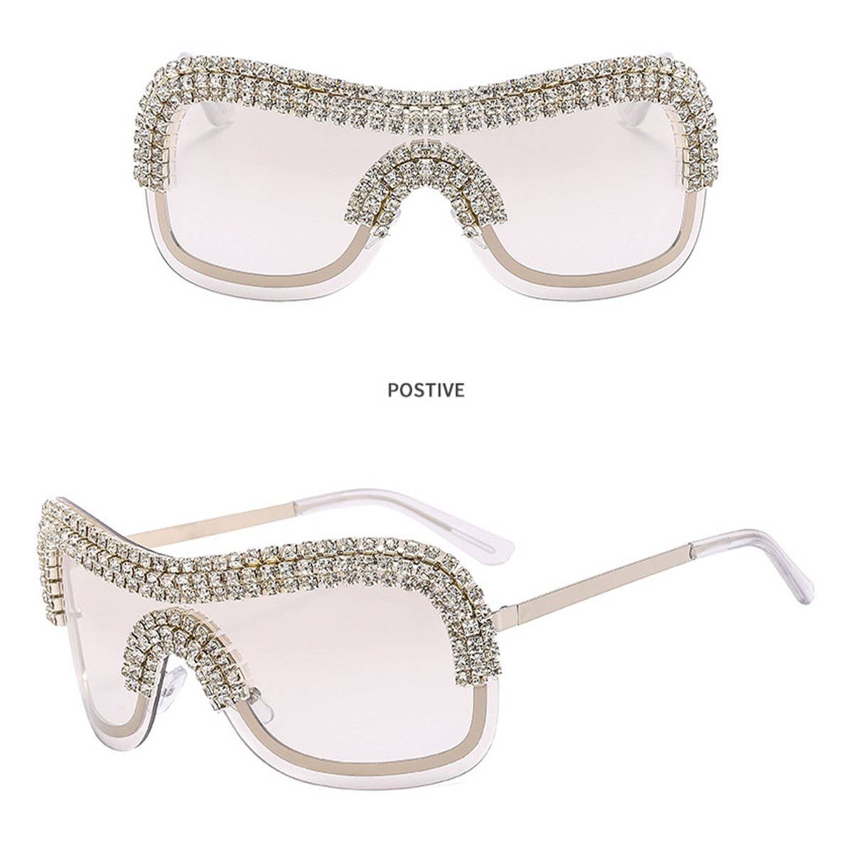 COOL ONE-PIECE METAL-RIM PUNK SUNGLASSES