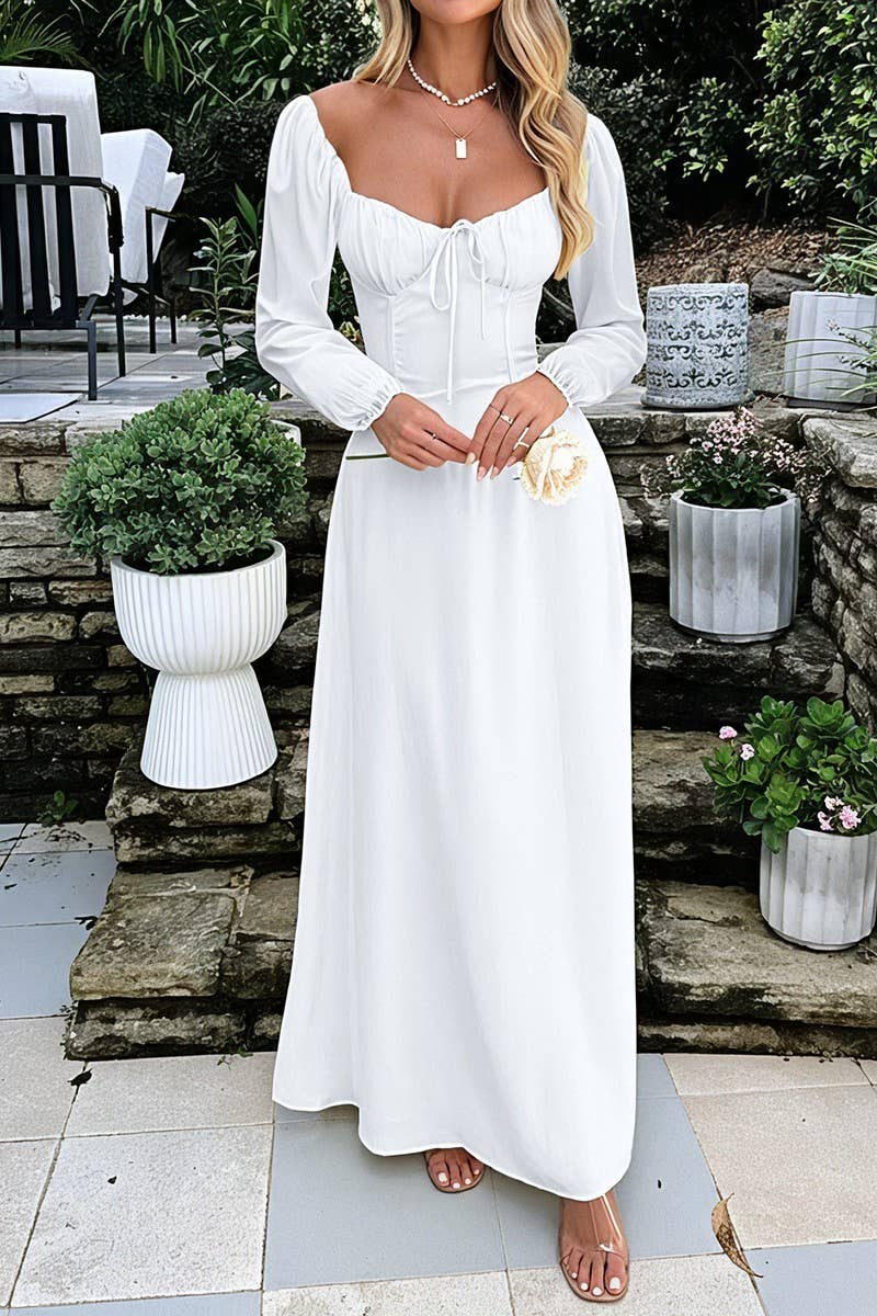 CWDMD01195_ELEGANT LONG SLEEVE SOLID EVENING DRESS