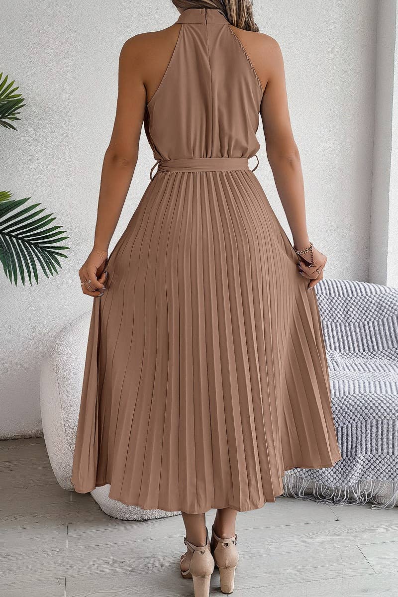 CWDMD2687_SUMMER SLEEVELESS SKIRT WITH WAIST PLEATED