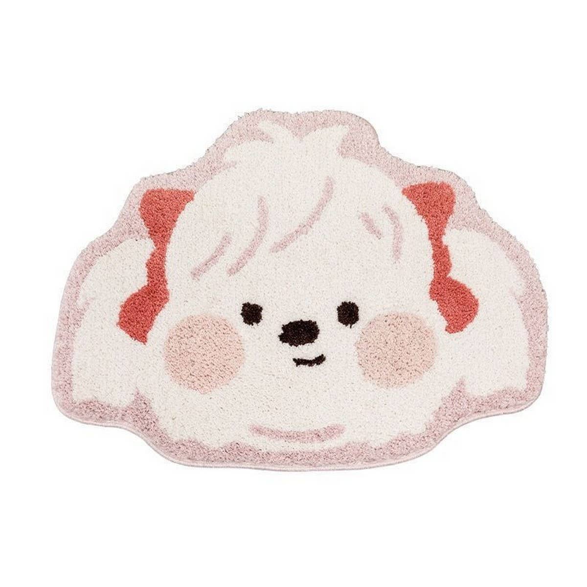 Cute Dog Plush Rug Non-Slip Bedside Mat