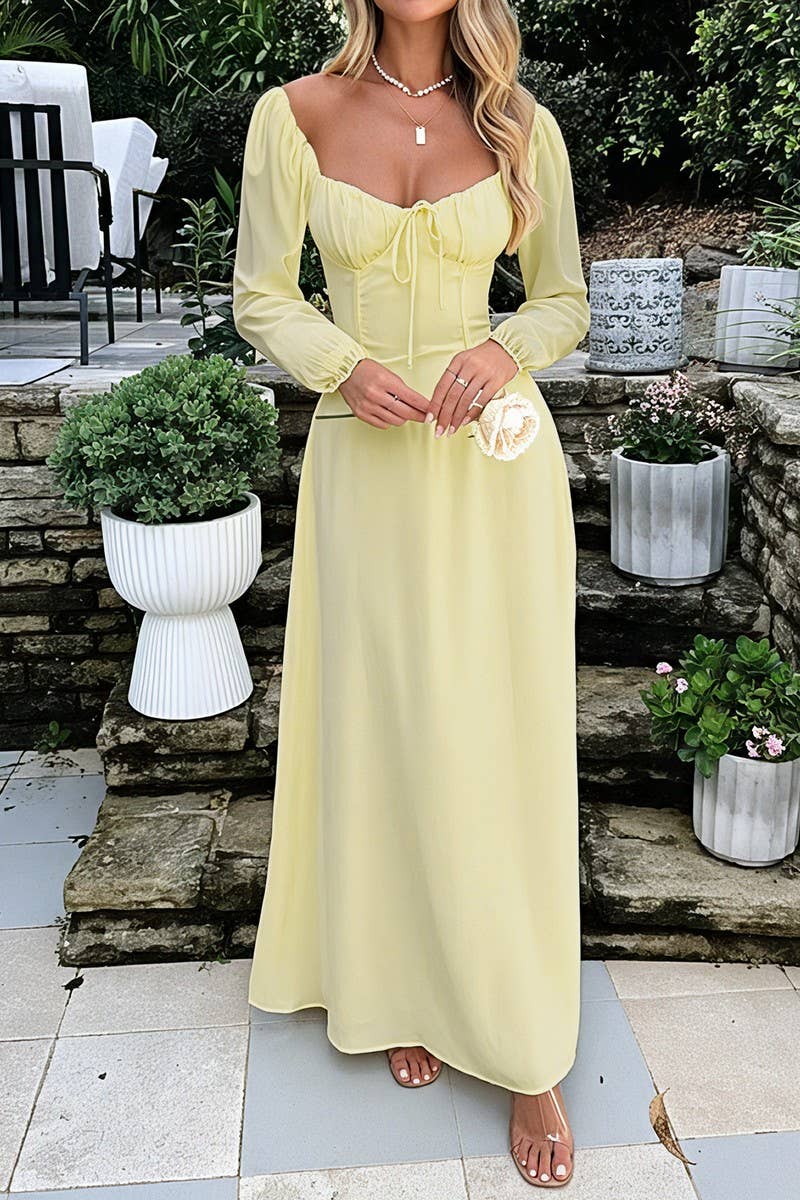 CWDMD01195_ELEGANT LONG SLEEVE SOLID EVENING DRESS
