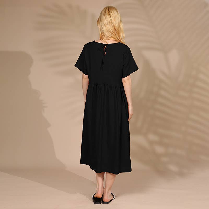 ARTSY COTTON AND LINEN DRESS