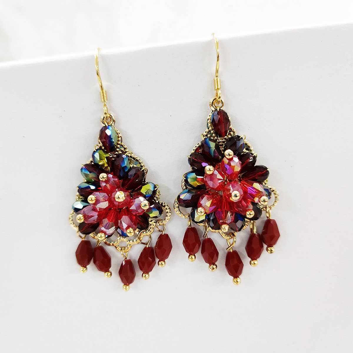 VINTAGE TASSEL HANDMADE VINTAGE BEADED EARRINGS